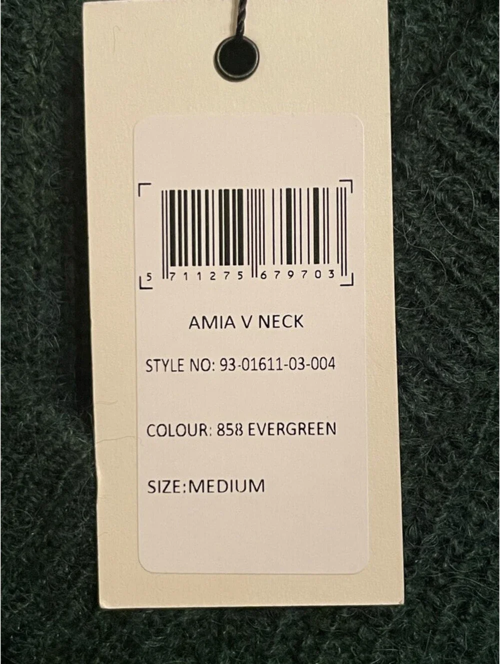Sparkz Copenhagen Womens Amia Pullover Sweater Green V Neck Stretch Size M New